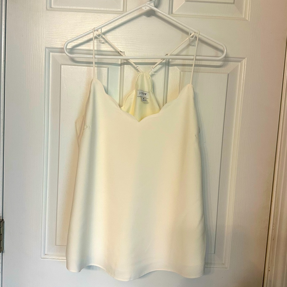 J. Crew Scalloped edge crepe camisole